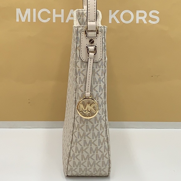 MICHAEL KORS JET SET TRAVEL LARGE MESSENGER LIGHT CREAM MULTI - Picture 4 of 16